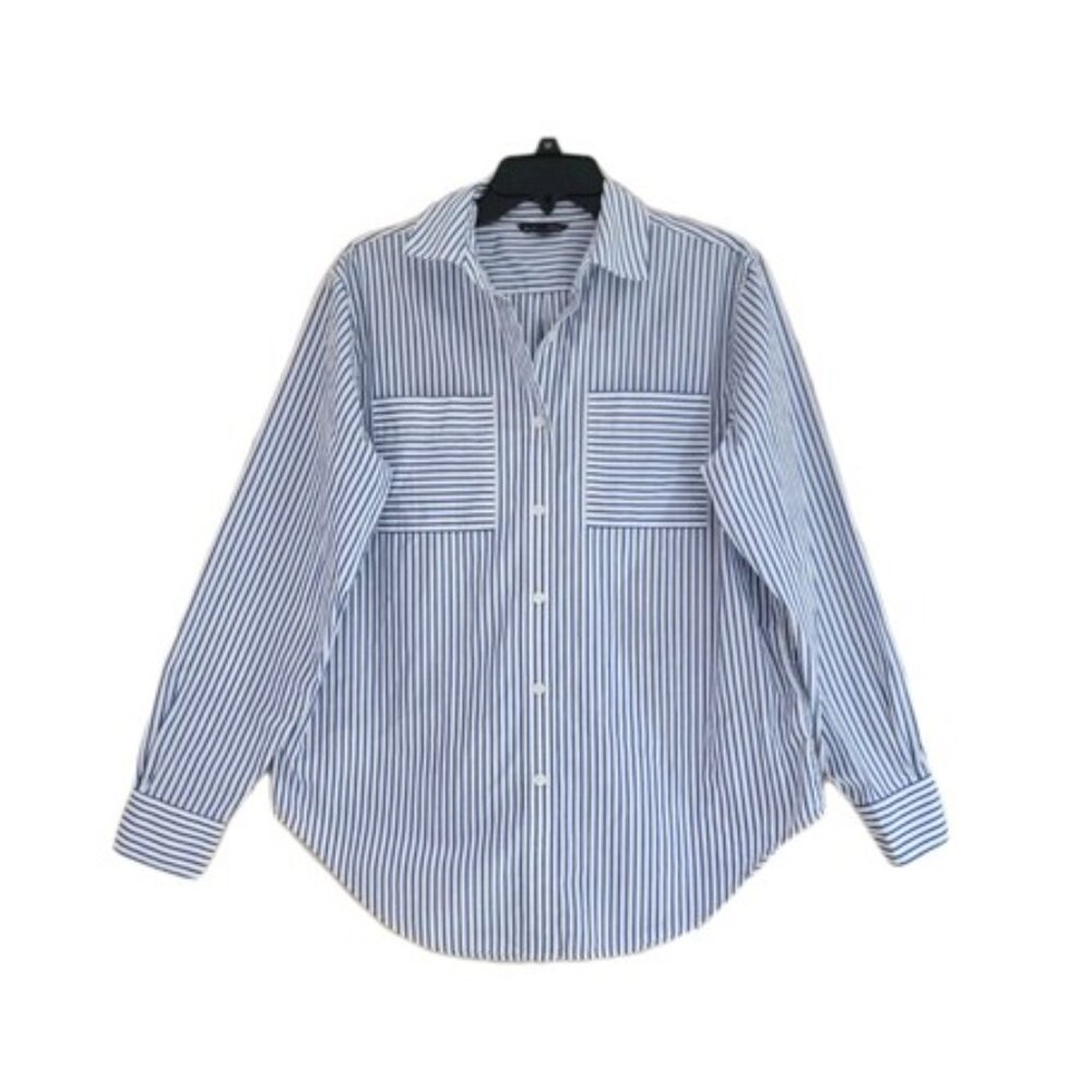 Brooks Brothers Blue and White Striped Shirt oversized boy fit